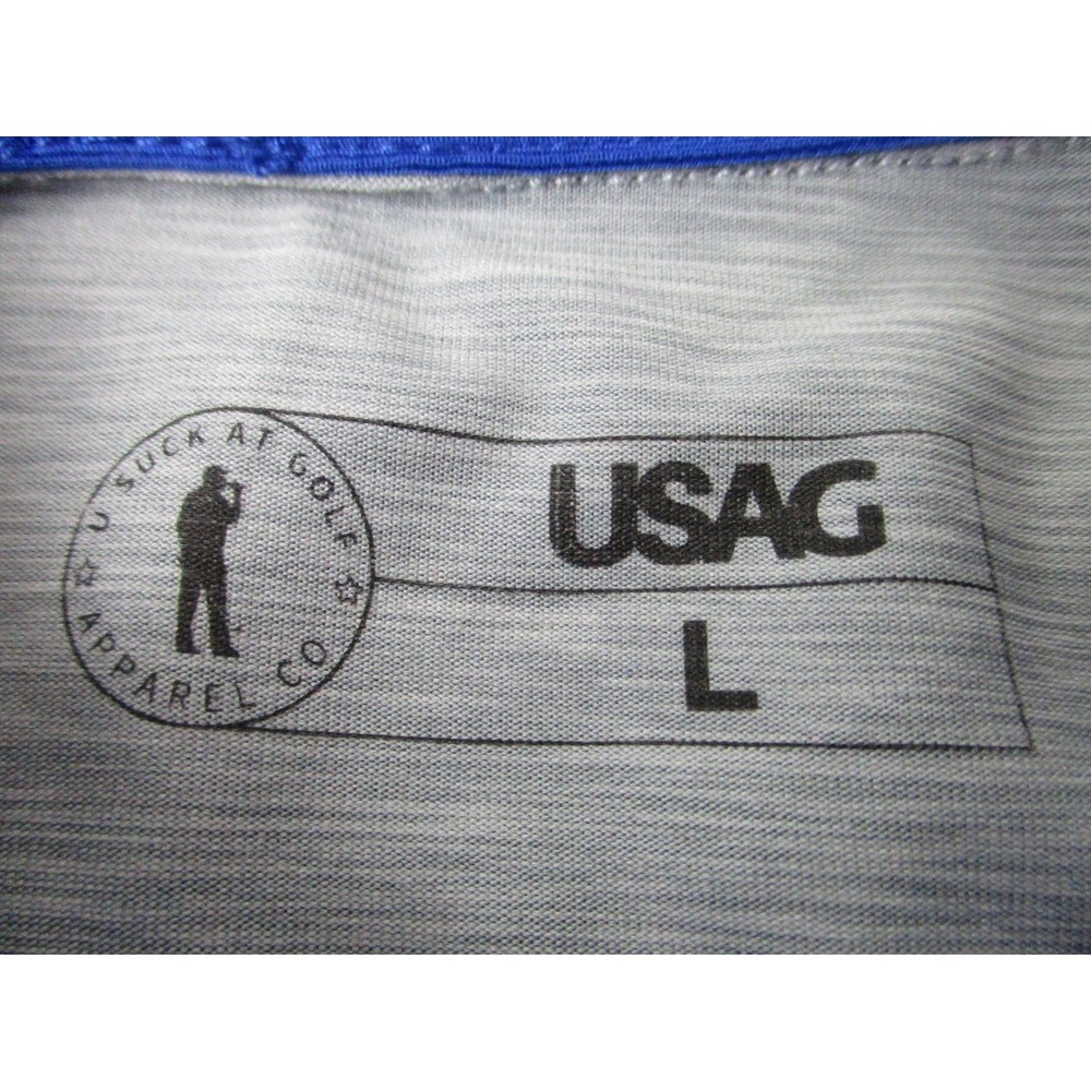 USAG Polo Shirt Mens Large Golf Performance Short Sleeve U Suck At Golf‎ - Picture 4 of 9